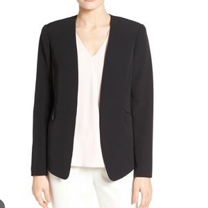 Vince Camuto 10 Collarless Open Blazer Jacket Black